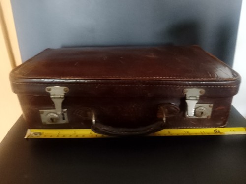 Vintage alter kleiner Lederkoffer - Bild 10 von 11