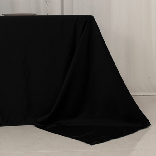 BLACK 90x156" RECTANGLE Lamour Satin TABLECLOTH Wedding Party Home Banquet - Picture 4 of 8