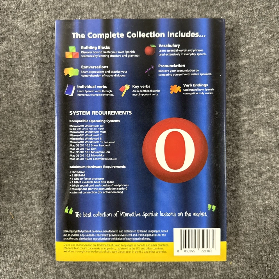 Ouino Spanish Complete Collection PC USB Language Learning W/ Activation Key - Image 2 of 3