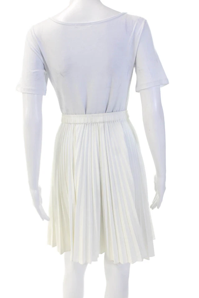 Club Monaco Womens Accordion Pleat Pull On A Line Skirt White Size 6 - Image 3 of 4