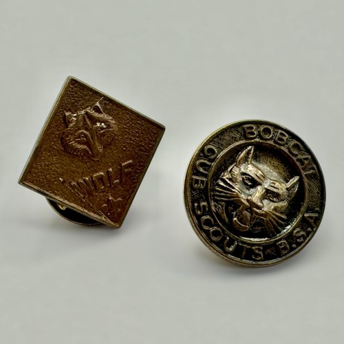BOY SCOUTS CUB Bear Wolf Vintage Old Sterling RING PATCH Button PIN BSA 14pc LOT - Picture 11 of 24