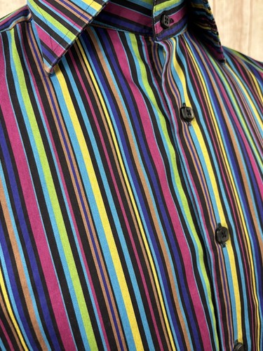 Hawes & Curtis Shirt Mens Hurst Slim Fit Stripe Shirt Party Wedding Large XL Fit - Picture 14 of 24