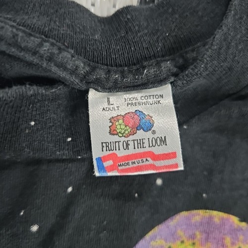 Vtg 94 Liquid Blue Dean Marshall Fractal Planets T-Shirt AOP Large Single Stitch - Picture 4 of 9