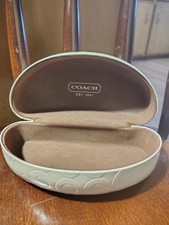 Coach Sunglasses Case White Hard Clamshell Signature Monogram Eye Glass