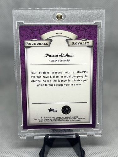 PASCAL SIAKAM Roundball Royalty Green Topps Logofractor Indiana Pacers #RR-18 - Picture 2 of 4