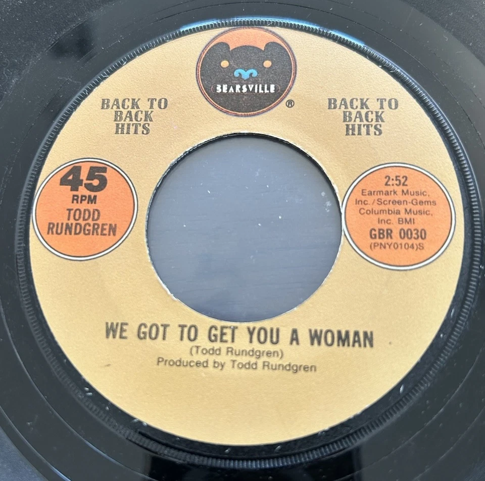 TODD RUNDGREN  I Saw The Light / We Got To Get You A Woman 45 Rpm VG+ Foto 2 de 2