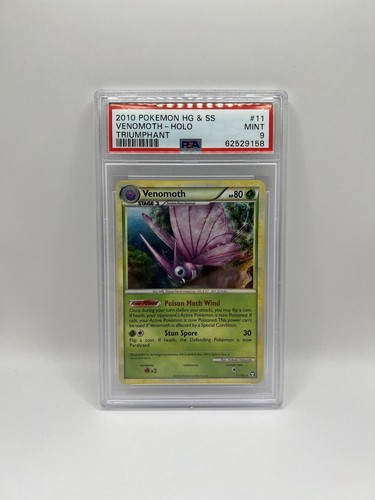 PSA 9 Venomoth - HS Triumphant HGSS 11/102 Holo - Picture 1 of 2