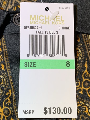 Michael Kors Damen Gr. 8 braun und weiß Langarm Button-Down Shirt Neu mit Etikett Bluse - Bild 10 von 10
