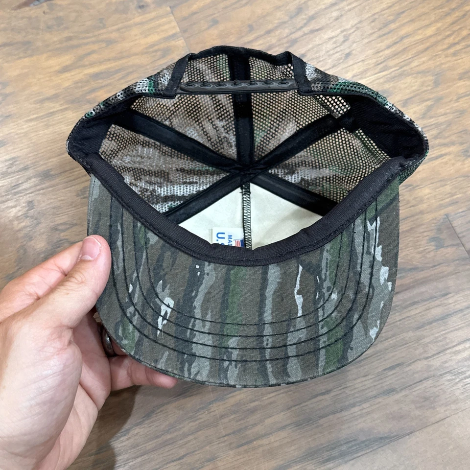 Vintage Realtree Hat Cap Mens Snapback One Size Original Camo Trucker Hunt Farm - Image 4 of 4