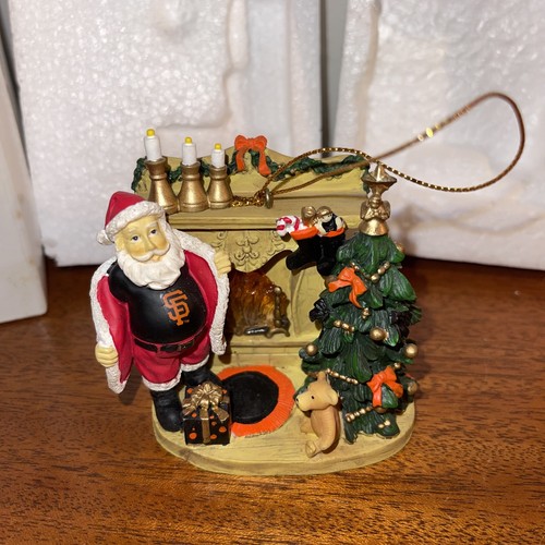 San Francisco Giants Christmas Ornament Fireside Santa MLB Licensed NEW Ltd Ed - Picture 2 of 5