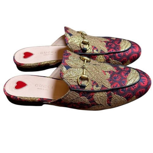 Gucci Princetown Jacquard Wood Flower Horsebit Mules Slip On EU 36.5 US 6.5 - Picture 2 of 15
