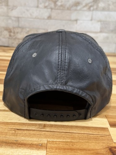 Vintage NFL Branded Los Angeles Raiders Genuine Leather Snapback Hat Made in USA - Picture 7 of 13