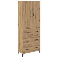 Schmales Hohes Highboard Artisan Eiche 69,5X34X180 Cm Holzwerkstoff