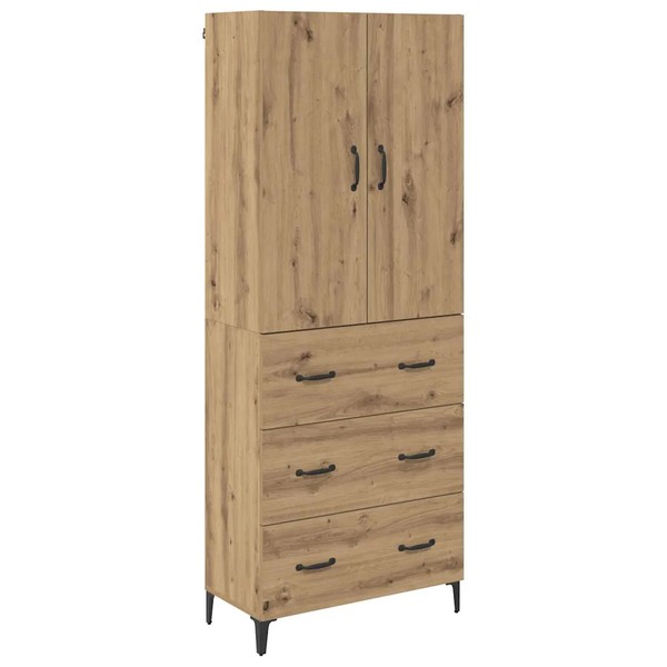 Schmales Hohes Highboard Artisan Eiche 69,5X34X180 Cm Holzwerkstoff-image