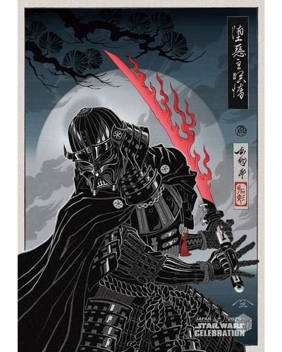 2025 Star Wars Celebration Japan Badge Art Poster Authentic Darth Vader & Sleeve