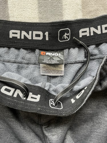 NUEVO CON ETIQUETAS Pantalones de Baloncesto And1 Tech Fleece Para Hombres Calce Ajustado Ébano Gris Jaspeado XL NUEVO - Imagen 3 de 7