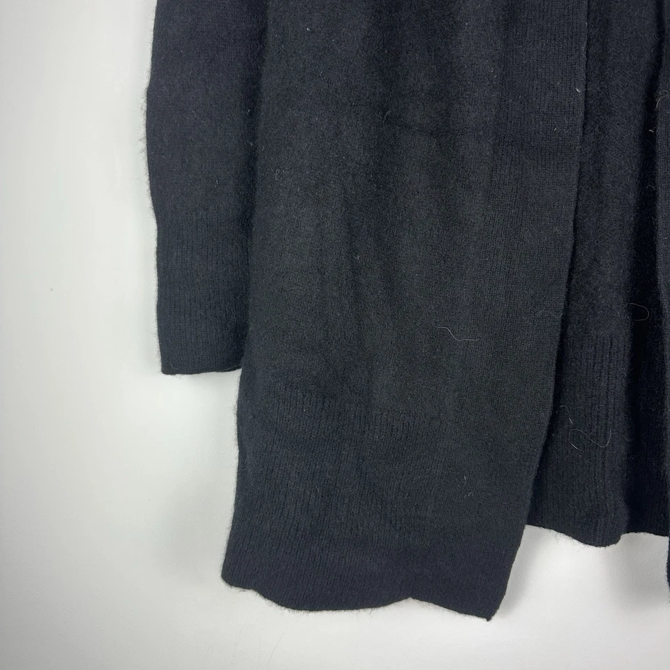 Cárdigan suéter de cachemir con frente abierto Theory para mujer talla M cuello chal negro Foto 4 de 4