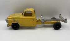 Vintage Hubley Metal Toy Truck #470-58 Yellow Log Truck 10”