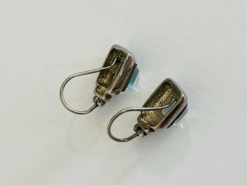 Pendientes de gancho colgantes vintage de plata de ley 925 prasiolita verde amatista - Imagen 12 de 21