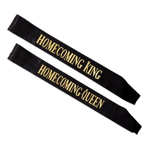 Fajas Homecoming King and Queen (negras, paquete de 2) - Imagen 1 de 5