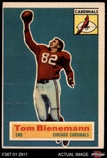 1956 Topps #10 Tom Bienemann Cardinals-FB SHORT-PRINT RC Drake 3 - VG