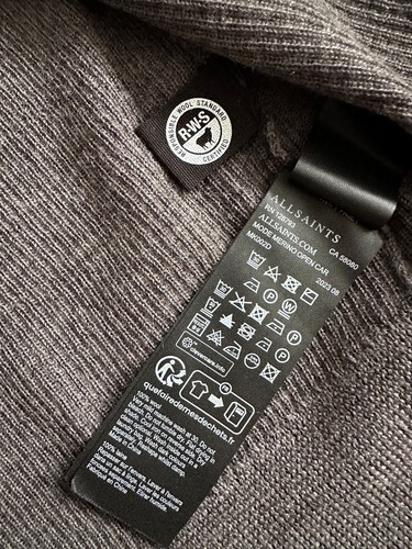 ALL SAINTS MONUMENT GREY "MODE" MERINO OPEN CARDIGAN TOP - XS - NEW TAGS - Picture 6 of 8