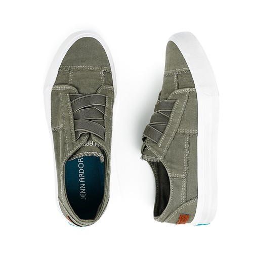 JENN ARDOR Women Fashion Canvas Shoes Low Top Slip On Sneakers Walking Shoes - Picture 49 of 89