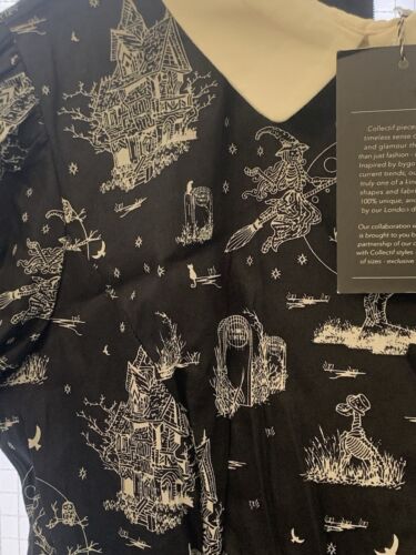 NWT Modcloth Collectif Halloween Dress Spooky Toile Pockets Vintage Inspired M - Picture 3 of 7