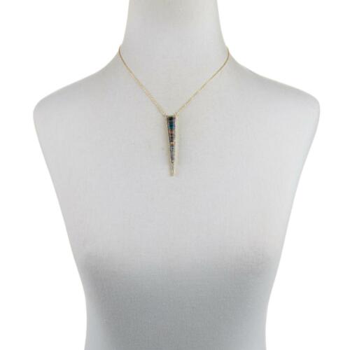 Meher's Sterling Silver Red TigerEye Geometric Zircon Gem Vermeil Pendant Chain - Picture 3 of 3