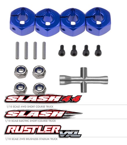 ALU 12X7mm WHEEL HEX ADAPTER NUTS WRENCH FOR 1/10 RC TRAXXAS SLASH 4X4 VXL 2WD - Picture 1 of 5