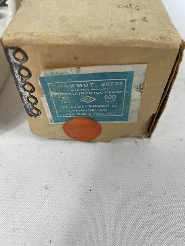 NEW SHAWMUT Porcelain 20735 1-Pole Fuse Holder 600V 30A with Original Box 30 Amp - Picture 3 of 5