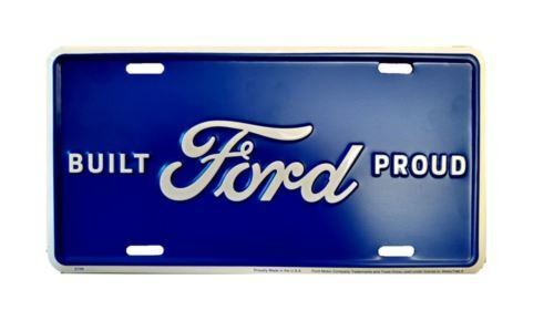 Built Ford Proud Blue Licensed Aluminum Metal License Plate Tag - Picture 1 of 1