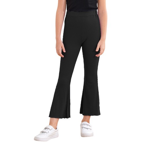 Kids Girls Bell Bottoms Elastic Waistband Sweatpants Casual Trousers Gymnastics - Picture 8 of 43
