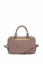MARC JACOBS Goodbye Columbus Sylvie Leather Tote Satchel, Rootbeer Brown Taupe