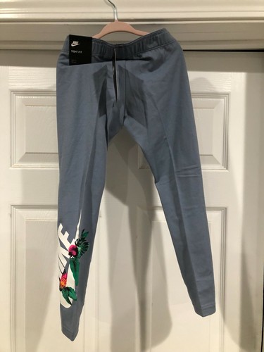 Nike Girl's TIGHT FIT Athletic Pants Legging (Size XS) Gray w/ Floral AV9998-44 - Picture 3 of 9