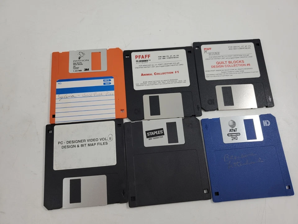Gran Lote de 77 Disquetes Pfaff Bordado Costura Costura Diseño Foto 3 de 4