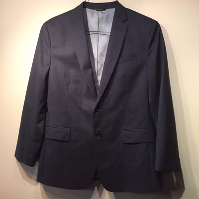Nwot Banana Republic Modern Slim Textured Navy Wool Suit Jacket Sz