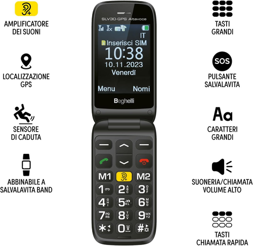 SLV30-GPS Altavoce, Cellulare Con Tasto Di Chiamata Rapida Di Soccorso, GPS per - Foto 12 di 12