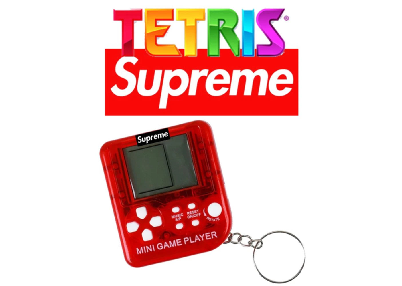 Mini porte clés rouge Supreme Tetris