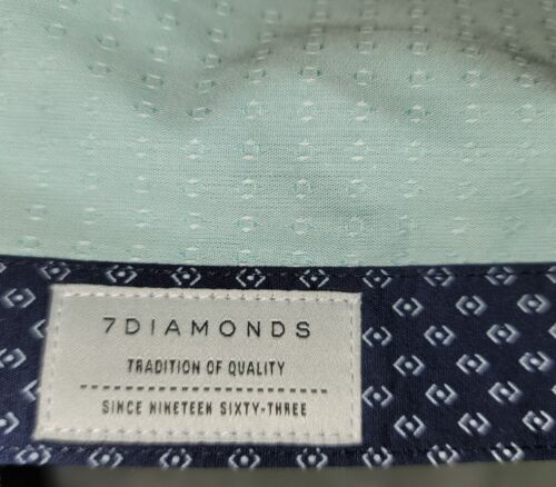 7 Diamonds Made Well XL Men's Shirt 100% Cotton Long Sleeves Sea Foam Green - Picture 3 of 9