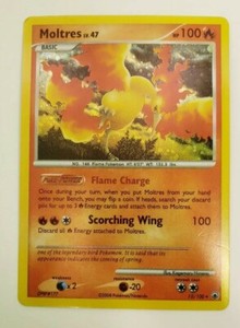 Moltres 10/100 Rare HOLO Pokemon Card, 2008 Majestic Dawn