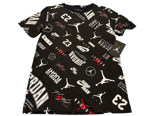 NWT NIKE AIR JORDAN BOY’S 2 PC SET BLACK SHORT SLEEVE BLACK MESH SHORTS L 12-13 - Picture 2 of 4