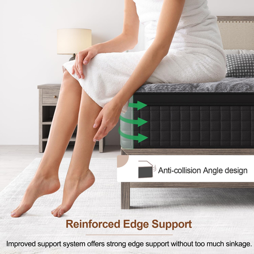 34Cm Queen Hybrid Mattress - Mattress Comfortable Memory Foam and Pocket Springs - Picture 6 of 12