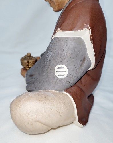 Antique Japanese Ceramic Hakata Urasaki Figurine Of Man Sitting W/ Urn 8.5"Tall - Picture 8 of 19