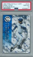 1997 TOTALLY CERTIFIED #141 DEREK JETER PSA 10 GEM MINT PLATINUM BLUE YANKEES