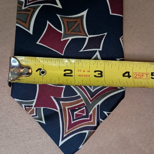 Damon Men's 3.75x63 Necktie All Silk Blue Diamond Tie Made USA Vintage - Picture 21 of 22