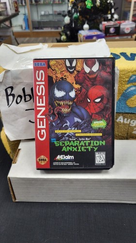 CIB SEPARATION ANXIETY SPIDER-MAN VENOM SEGA GENESIS VIDEO GAME CASE W/ MANUAL
