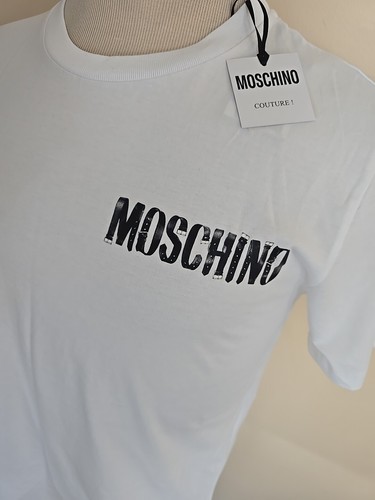MOSCHINO MILANO MADE IN PORTUGAL NEW MEN'S WHITE T-SHIRT SIZE 38 US - Picture 4 of 18