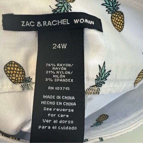 Zac & Rachel Woman Pineapple Skort White Sundeck Women’s Plus Size 24W NEW - Picture 5 of 6