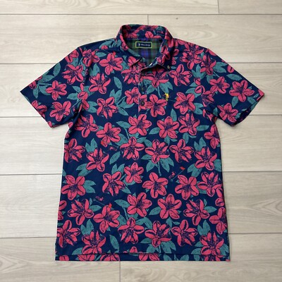 William Murray Performance Golf Polo Shirt Remastered Blue Pink